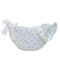 Sac bandoulière floral d'été avec motifs bleus et détail de nœud en dentelle blanche - Bleu