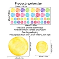 Vue détaillée des stickers muraux à pois aquarelle avec mesures de dimensions - Ensemble de Pois à l'Aquarelle (MS8513-NH)