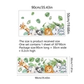 Stickers muraux animaux de dessin animé girafe et lion pour chambre d'enfant - 30x90cm / Style Thème Animaux de la Jungle (MS6285-ZY)