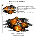 Pegatinas de pared Halloween de calabaza con efecto grieta y diseño Jack-o'-lantern - BM8028-NH (30*90cm*2pcs)