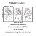 Minimalist wall stickers set featuring abstract female silhouette, sunflower and butterfly - MS8516-NH (30*45cm*3pcs)