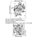 Stickers muraux fleurs de pivoine en lignes noires et blanches pour décoration - MS4315-ZC (30*60cm*2 pièces)
