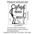 Dimensioni dettagliate dell'adesivo WC divertente con omino e scritta Flush Please - Stile Omino PLEASE flush (MS4307-ZC) / 25x30cm