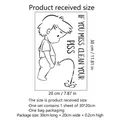 Specifiche dimensionali per l'adesivo WC divertente con bambino, dimensioni di 20x30 cm - Stile Ragazzo con Maglia a Righe IF YOU MISS CLEAN YOUR PISS (MS4308-ZC) / 20x30cm