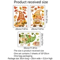 Three-piece autumn gnome window stickers set with sunflower maple leaf pumpkin motifs - Gnomes Pumpkin Style 1(CT4045-ZC)