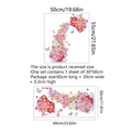 Dettagli dell'adesivo murale con teiera a fiori che mostra il layout e la misura finale - Dimensione del Layout Singolo (30x60cm)