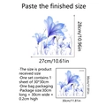 Self-adhesive blue floral wall sticker for bathrooms, 30x30cm size specifications - Blue Plant Flower Style (MS3053-YL) / 30*30cm