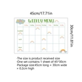 Detailed view of the 45x30cm weekly menu whiteboard planner with rainbow icons - 30x45cm