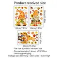 Size chart showing three 30x20cm sheets of autumn gnome window stickers with pumpkin motifs - Gnomes Sunflower Style 2(CT4046-ZC)