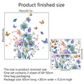 Adesivo murale fiori viola con farfalle e specifiche sulle dimensioni casa - 30*60cm*2 Fogli