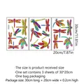 Three-piece set of colorful dragonfly electrostatic glass window stickers with size details - 30*20cm*3 Sheets