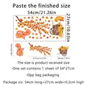 Size chart for autumn static window clings showing received dimensions 54x27cm with maples - 27*54cm