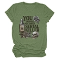 Detail of heather green t-shirt featuring vintage skull and rose print with rolled sleeves - S / Olive Green