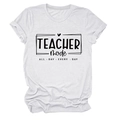 Flat lay of white cotton T-shirt featuring TEACHER MODE black graphic print on chest - White (Black Font)