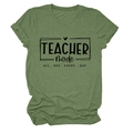 Close-up of military green Teacher Mode t-shirt with rolled sleeves and cotton texture - Olive Green (Black Font)
