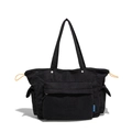 Große schwarze Cord-Tragetasche mit mehreren Taschen und orangefarbenen Kordeln - Schwarz