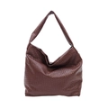 Braune geflochtene Hobo-Schultertasche aus Leder mit großem Fassungsvermögen - Braun