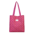 Borsa tote in tela rosa a fiori con manici superiori per donna e ragazza - Rosa Rosso