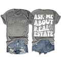 Conjunto de camiseta gris inmobiliaria con estampado vintage y pantalones cortos - S / Gris oscuro (Impresión blanca)