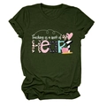 Detailed view of the dark green teacher t-shirt featuring artistic HEART lettering design - Army Green (White Text)
