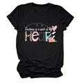 Close-up of heart-shaped teacher motif and 'Teaching is a work of HEART' text print - Black (White Text)