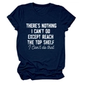 Detail of navy blue slogan t-shirt showing the vintage style white printed text and fabric - Navy Blue (White Text)