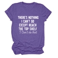 Detail showing high quality heather purple fabric and white typography on the women's t-shirt - Purple (White Text)