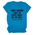 Detail of light blue cotton T-shirt featuring a funny quote print and crew neck design - Lake Blue (Black Text)