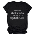 Flat lay of a black crew neck T-shirt featuring white You Are About To Exceed printed text - S / Black (White Font)