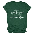 Flat lay of forest green round neck T-shirt with white quote print and cuffed sleeves - S / Retro Green (White Font)