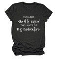 Detail of grey crewneck t-shirt with YOU ARE ABOUT TO EXCEED printed slogan - S / Heather Gray (White Font)