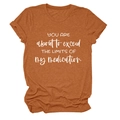 Detail of burnt orange heather tee with You Are About To Exceed printing and rolled sleeves - S / Burnt Orange (White Font)