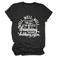 Detail of grey short sleeve T-shirt with funny Little Miss I am never drinking again print - Heather Gray (White Font)