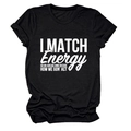 Détail à plat d'un t-shirt en coton noir avec typographie blanche I MATCH ENERGY - Noir (Police Blanche)