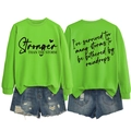 Detailed view of the back of a neon green sweatshirt with handwritten motivational text - S / Black Font / Fluorescent Green