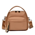 Borsa a tracolla minimalista in nylon impermeabile marrone chiaro con grande capacità - Cachi