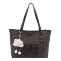 Sac cabas marron avec motif M monogrammé et pendentif nuage sur fond blanc pur - Avec Pendentif Nuage / Marron