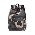 Waterdichte nylon rugzak met camouflageprint en schattige panda-hanger voor dames en heren - Zwart