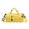 Yellow cylindrical gym bag in waterproof nylon with adjustable shoulder strap and handles - Yellow