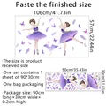 Adesivo murale con ballerina cartone animato e piume viola per cameretta bambini - MS2293-KQ (30*90cm)