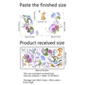 Size guide for morning glory wall stickers featuring rabbits and butterflies decor - Morning Glory and Animals Pattern(CT3022-YL)