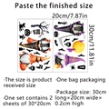Halloween wall stickers set with gnome, pumpkin and bat designs for festive home decor - 20*30cm (Set of 2)
