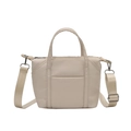 Beige Nylon Umhängetasche mit verstellbarem Schultergurt und Tragegriff - Khaki