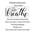 Sticker mural minimaliste 'JUST breathe' pour salon et chambre décoration 50x25cm - 25*50cm