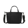 Versatile black nylon tote bag with adjustable shoulder strap and large capacity - Black