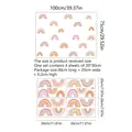 Guide des tailles de stickers arc-en-ciel montrant la disposition 100x75cm et les dimensions - 4 Feuilles/Lot (30*20cm)