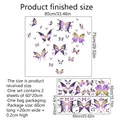 Adesivi murali farfalla viola creativi per decoro con tabella taglie e dettagli layout - Set di Farfalle Viola (MS463-YW)