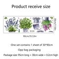 Detail specifications and package dimensions for lavender potted plants PVC wall stickers - 30*90cm*1pcs