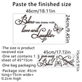 Macro view showing 'Bless this home' lettering and butterfly wall sticker dimensions - Flat Style / Black