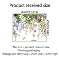 Autocollant mural adhésif avec fleurs et papillons mesurant 30x25cm sur fond blanc pur - Style Fleur Plante Papillon (MS464-YW) / 30x25cm
